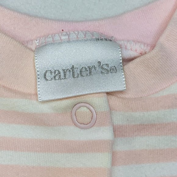 Vintage Carter’s Baby Girl 3-6 Month Striped Ladybug Footed Outfit Y2K - Picture 4 of 12